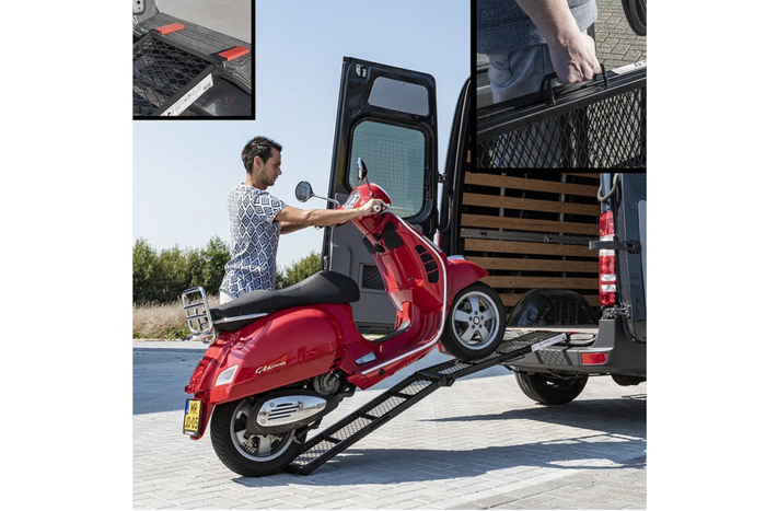 ProPlus 390094 opklapbare stalen oprijplaten voor trailers, 203 cm, 680 kg, set van 2
