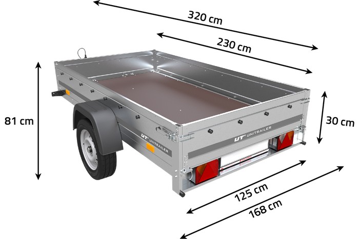 Remorque 230x125 UNITRAILER GARDEN 230 KIPP