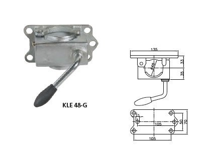 Roue jockey avec collier en fonte WINTERHOFF ST48-200VB+KLE48-G, 150 kg, 48 mm, 505-725 mm