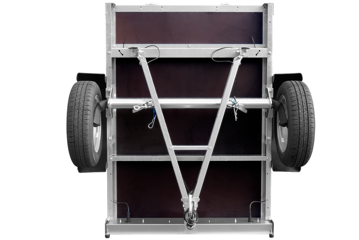 Lichte aanhanger 150x106 UNITRAILER GARDEN 150 KIPP met BIS-zijwanden en blauwe afdekking