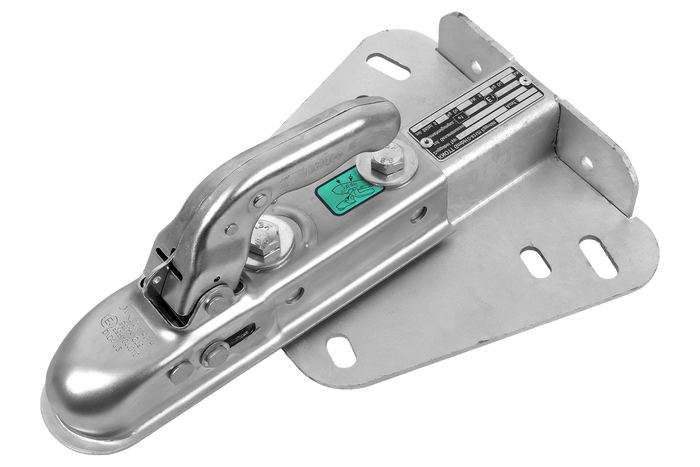 KNOTT K7.5-H+KZE7.5 kogelkoppeling voor een aanhanger van 750 kg met een V-vormige dissel.
