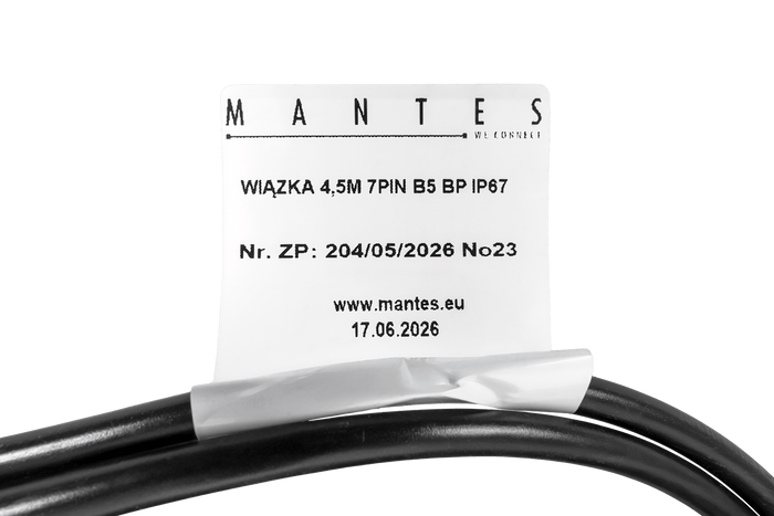 Faisceau électrique MANTES pour remorque de bateau, 4,4 m, prise 7 broches, 2 baïonnettes, 5 broches