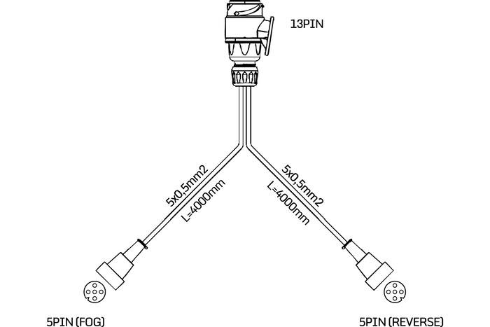 ASPÖCK MULTIPOINT IV achterlichten + MANTES 4m 13PIN kabelboom