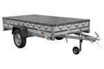 Remorque porte-voitures à côtés en aluminium 264x125 Unitrailer Garden 264 KIPP ALU avec châssis H-0 et bâche grise