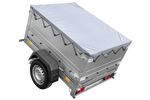 Autoaanhanger 150x106 UNITRAILER GARDEN 150 KIPP met BIS-zijwanden, H-0 frame en grijze afdekking