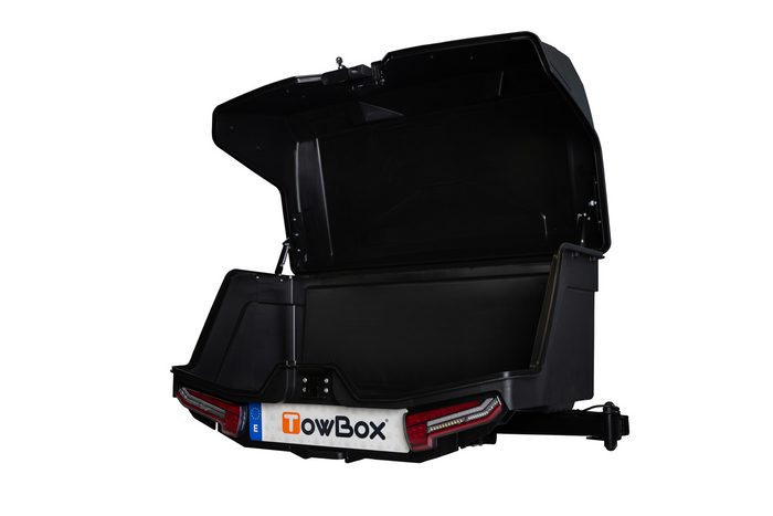 Towbox Camper Alpha zwart (kort) - bagagedrager voor montage op de trekhaak