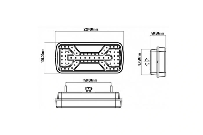 Feux arrière KAMAR X-SPIDER L2430+L2431, fixation à baïonnette 5 broches, 7 fonctions, gauche + droite