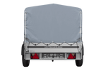 Remorque à un essieu avec côtés en aluminium 200x125 Unitrailer Garden 201 KIPP ALU avec châssis H-800 et bâche grise