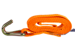 Ensemble de quatre courroies de transport UNITRAILER orange 2 m/25 mm/1 t avec tendeur