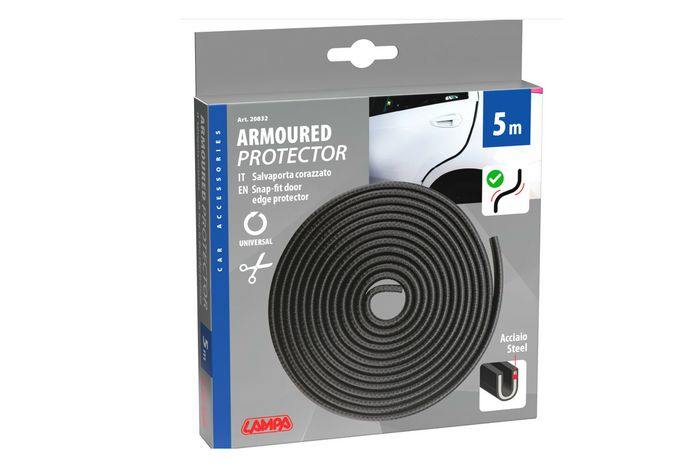 Protection de bord de porte LAMPA Armoured Protector 5 m, Noir