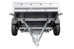 Autoaanhangwagen op veren 230x125 UNITRAILER GARDEN 230/R KIPP met gaaswanden, H-800 frame en blauwe afdekking