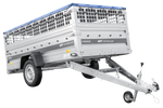 Remorque à un essieu 264x125 UNITRAILER FORCE 264 KIPP avec ridelles grillagées, châssis H-0 et bâche bleue