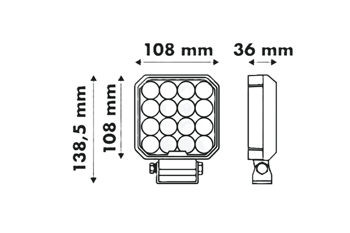 LED-werklamp met schijnwerper LAYTZ LY7107 64xLED 6400lm vierkant