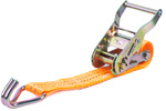 Ensemble de quatre courroies de transport UNITRAIER 3 m/25 mm/1 t orange avec tendeur