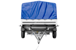 Eenassige aanhangwagen 264x150 UNITRAILER GARDEN 265 KIPP met H-800 frame en blauwe huif