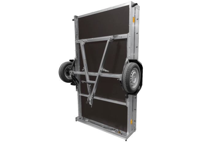 Remorque légère sur ressorts 264x150 UNITRAILER GARDEN 265/R KIPP avec ridelles grillagées, châssis H-0 et bâche bleue