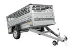 Remorque à un essieu 230x125 UNITRAILER FORCE 230 KIPP avec côtés grillagés, châssis H-0 et bâche grise