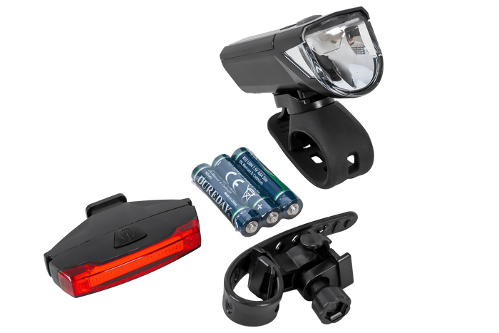 PROFEX 92618 Super Vision accu-aangedreven fietsverlichtingsset (voor en achter)