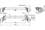 AL-KO COMPACT geremde as voor 1350kg aanhanger/takelwagen 800mm 1250mm 5x112