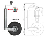 Roue jockey WINTERHOFF ST48-260LB 150 kg, 48 mm, 500-710 mm