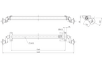 Essieu AL-KO OPTIMA non freiné pour remorque 750 kg, 1260mm, 1660mm, 4x100