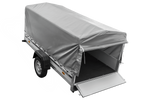 Remorque à un essieu avec côtés en aluminium 264x125 Unitrailer Garden 264 KIPP ALU avec châssis H-800 et bâche grise