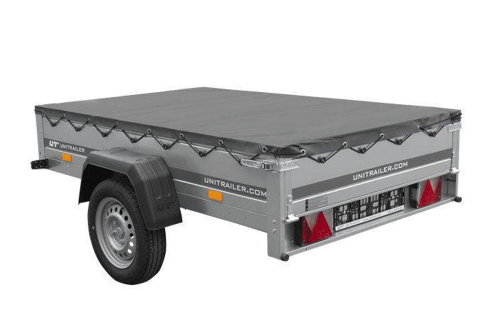 Remorque légère 200x125 UNITRAILER GARDEN 201 KIPP avec bâche grise