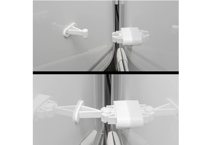 Loquet, poigné de porte de caravane ou de camping-car ProPlus 362622V02, poignée blanche à ressort pour maintenir la porte