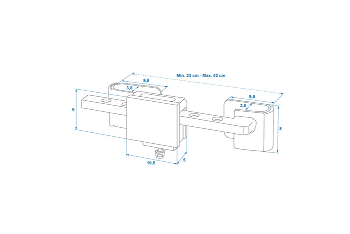 Protection antivol pour remorque porte - conteneurs ProPlus 381341V01, verrou réglable 23-42 cm