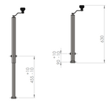 Leveur à manivelle UNITRAILER pour le basculement et le déchargement de remorque, plateau de 1000 kg (500-865 mm)