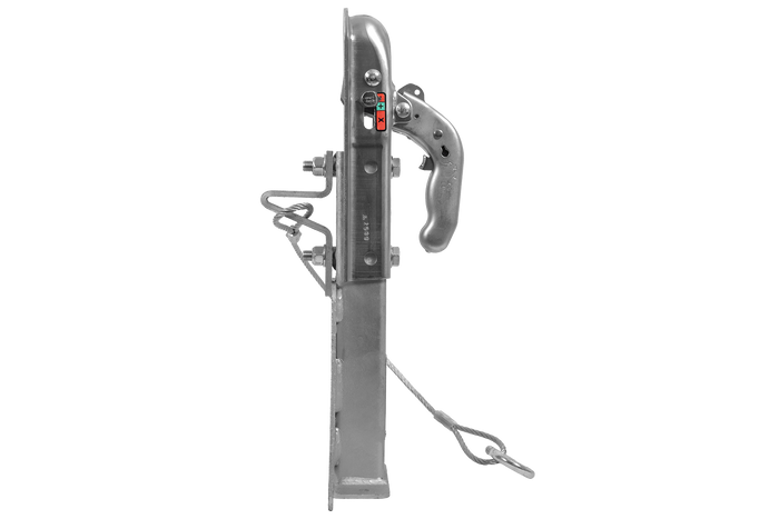 KNOTT KQ14-A+KZE7.5 kogelkoppeling voor een aanhanger van 750 kg met een V-vormige dissel.